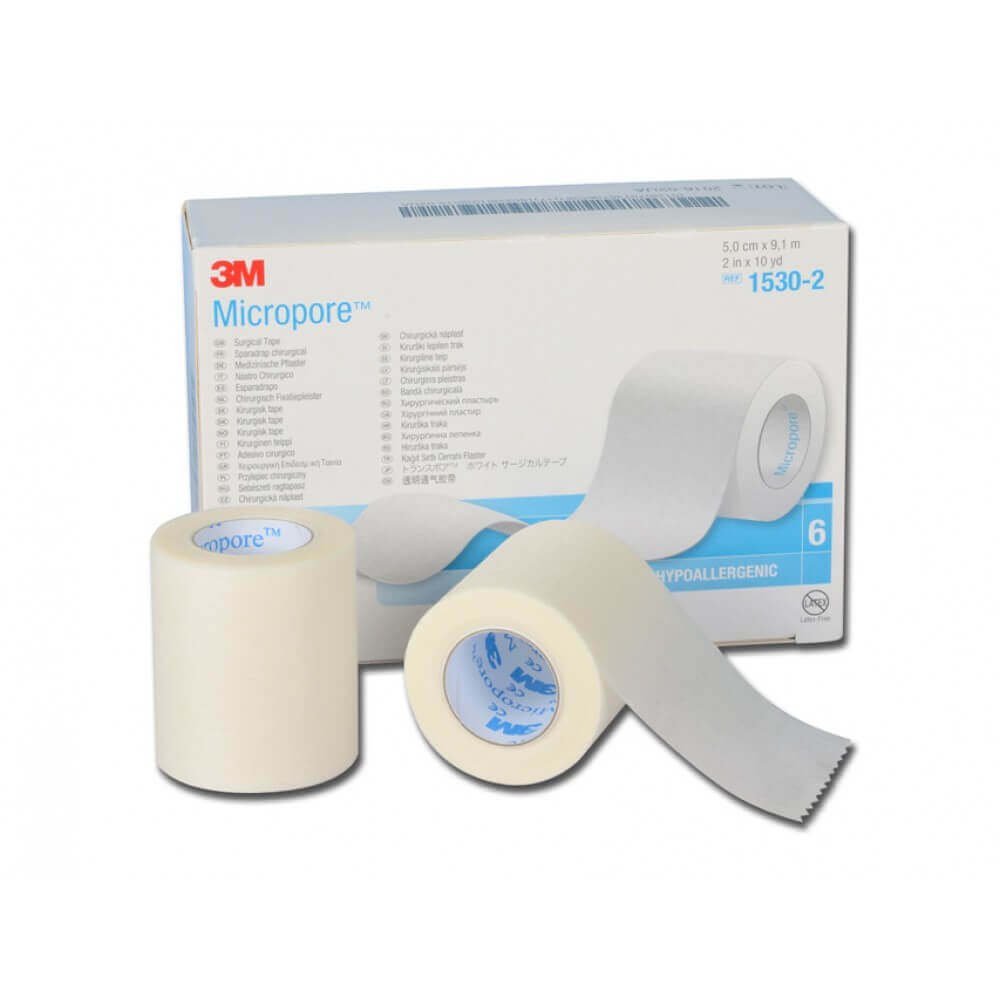 3M Micropore 2Inch surgical tape 1530-1 (Pack of 6)