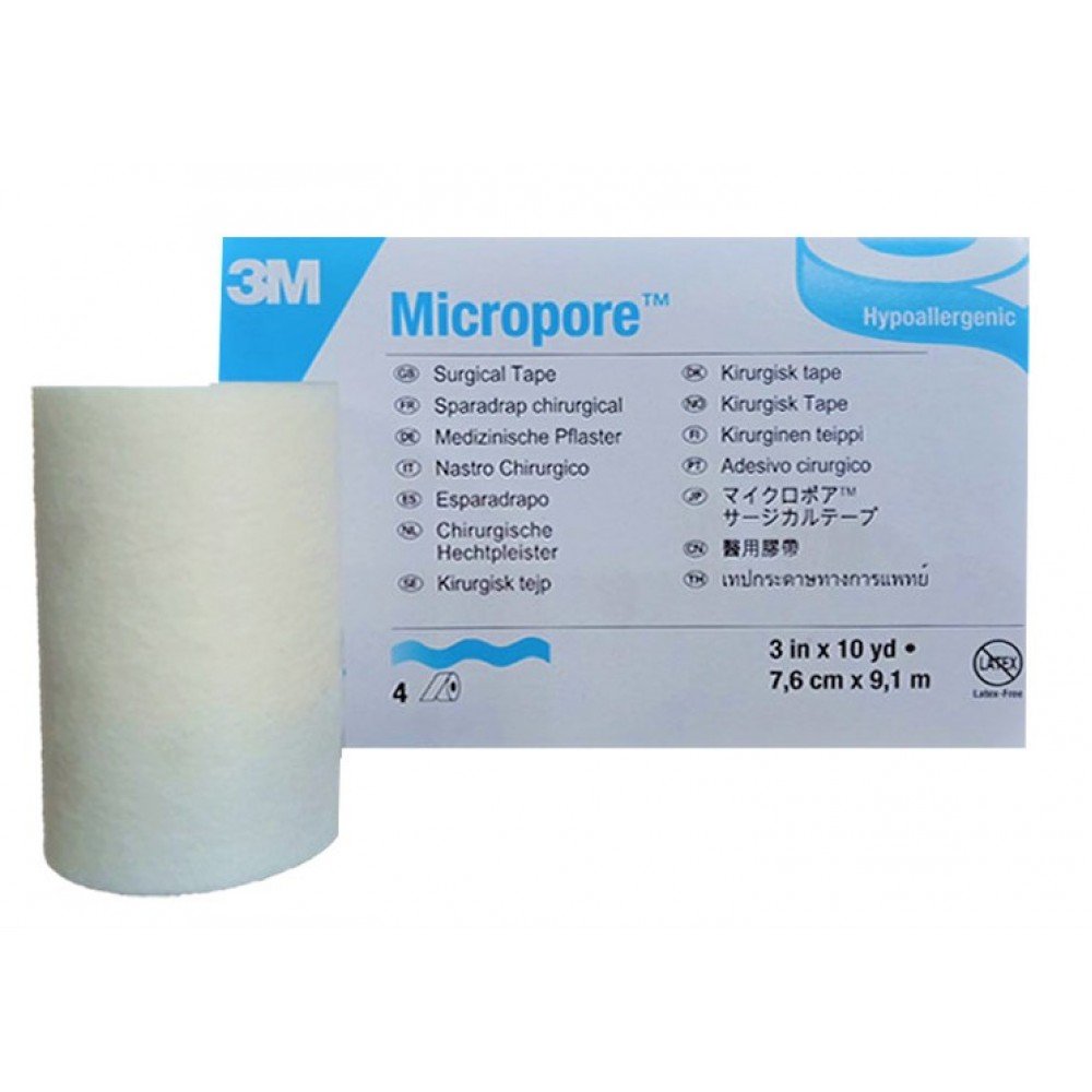 3M Micropore 3 Inch surgical tape 1530-3 (Pack of 4)