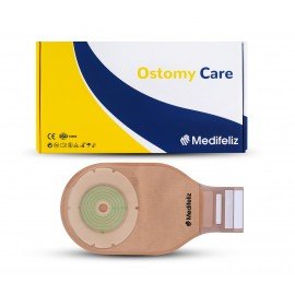 Medifeliz 10215 One-Piece open Colostomy Bag Transparent 70mm (Pack of 10)